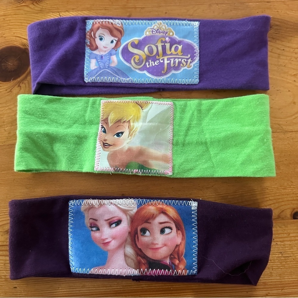 New Bundle 3 Girls Handmade Headbands Disney Tinker Bell Frozen Sofia The First